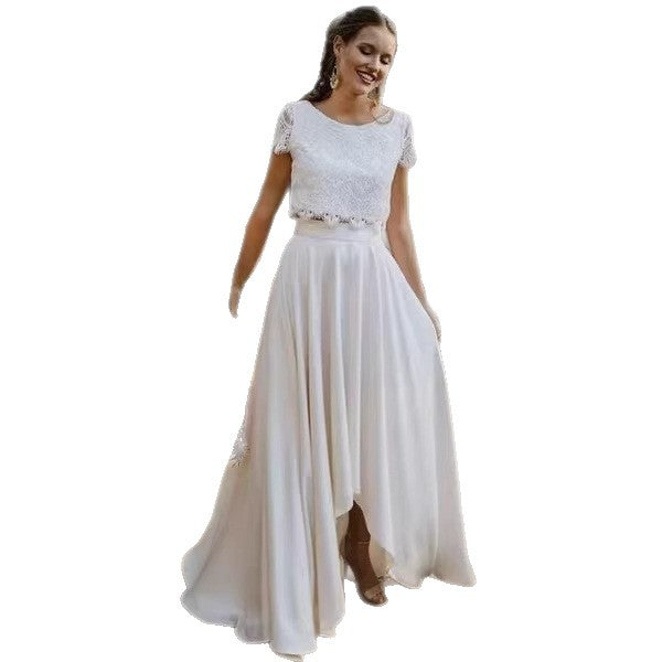 Light Wedding Dress For Destination Photos Lace And Satin Bridesmaid Style