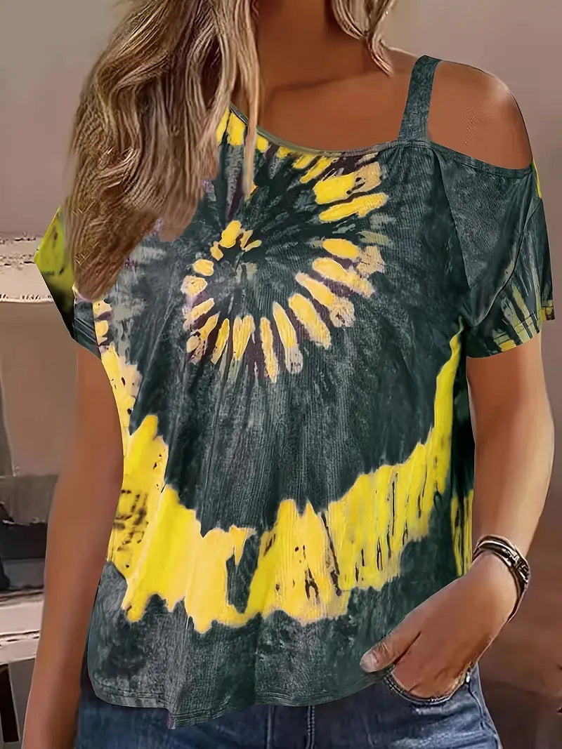 Women's Plus Size Off-shoulder Short Sleeve Top