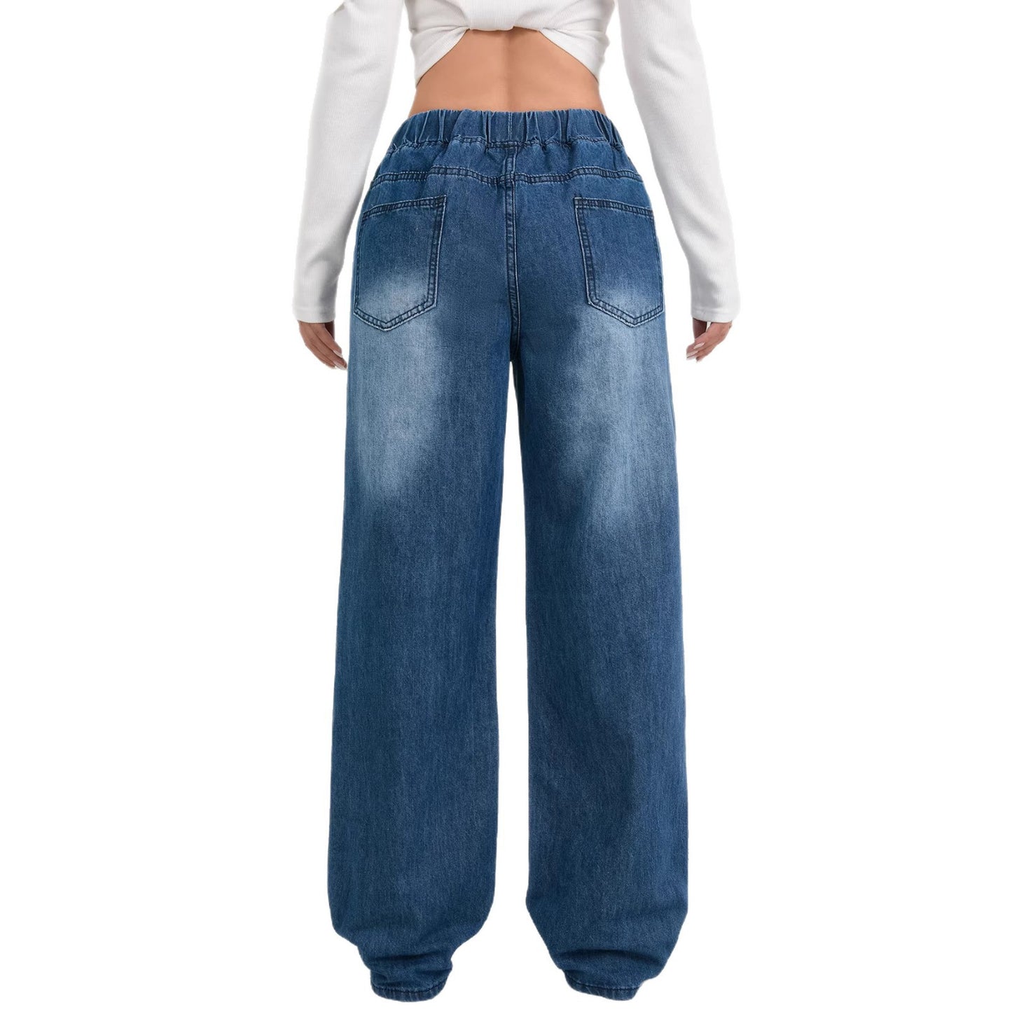 Fashionable Straight-Leg Denim Jeans For Women