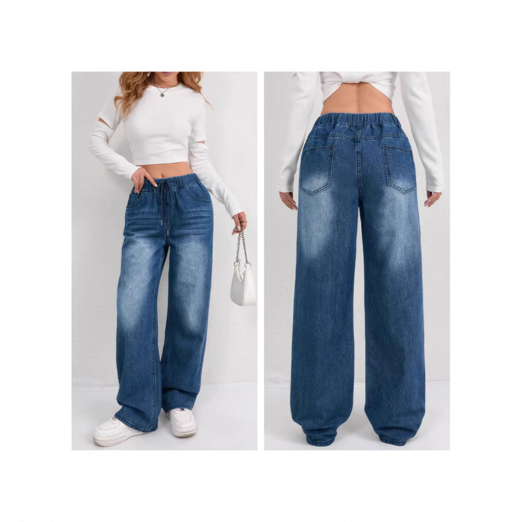 Fashionable Straight-Leg Denim Jeans For Women